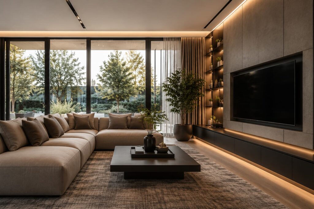 Wohnzimmer als Symbol für Immobilienberatung und Premium-Immobilien in Ostwestfalen-Lippe